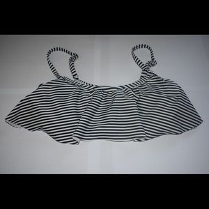 Black & White Stripped Flowy Swim top